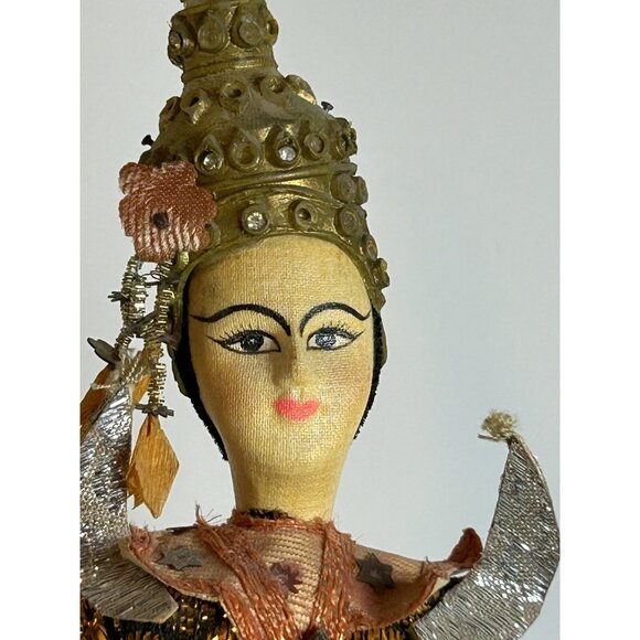 VTG Handmade Dancer Figurine Doll Statue 1960s Bangkok Thailand Oriental MCM Fun - Picture 8 of 16